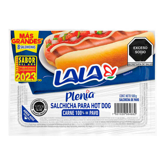 Lala Plenia salchicha hot dog 500gr