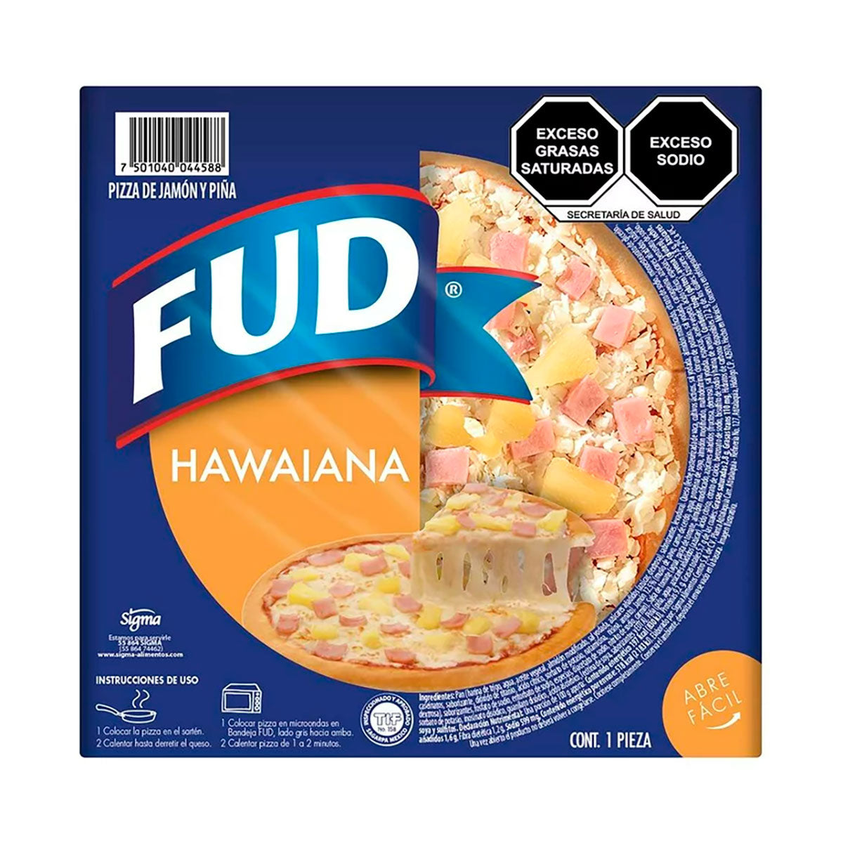 FUD PIZZA HAWAIANA INDIVIDUAL 1 PZA