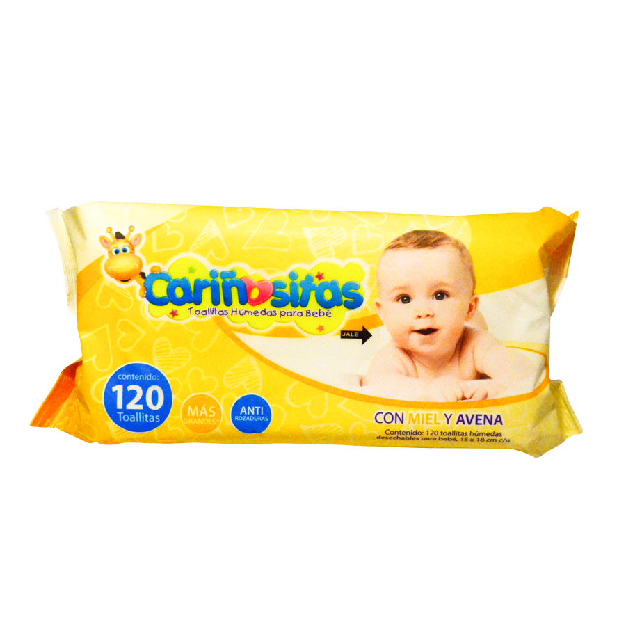 TOALLITAS CARINOSITAS MIEL 120PZAS 36 GR