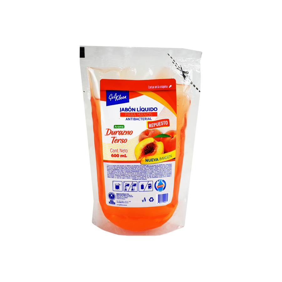 GEL KLEEN JABON LIQUIDO DURAZNO 600 ML